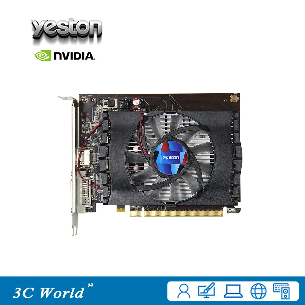 YESTON GeForce GT 1030 Графика карта NVIDIA GPU 2 ГБ GDDR5 64bit HDMI DVI 384SPs оригинальный рабочего