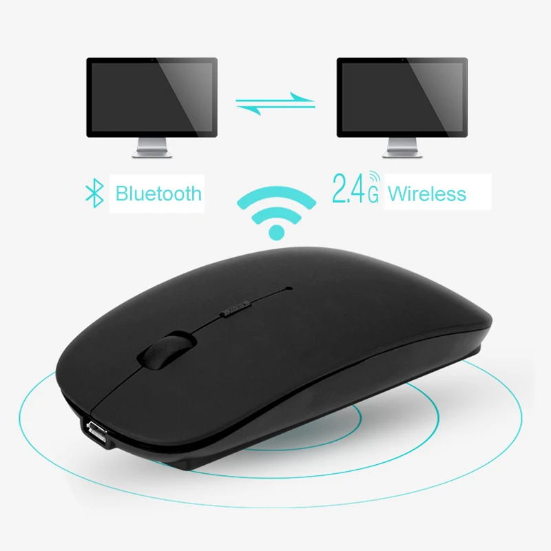Беспроводная мышь 2 в 1 Bluetooth + 4G USB перезаряжаемая эргономичная игровая для