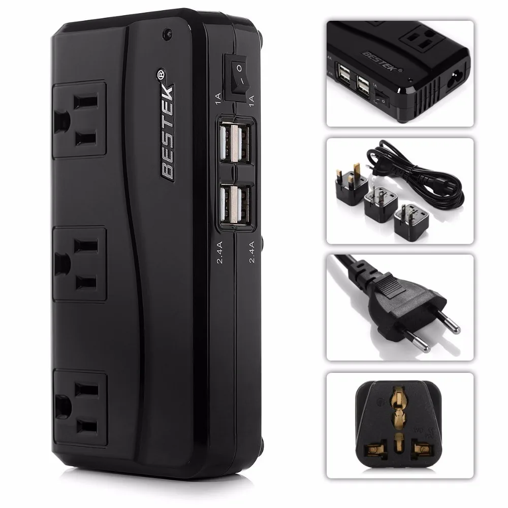 Международный Напряжение преобразователь 220 до 110 В конвертер 6a 4 Порты USB