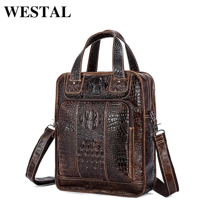 WESTAL сумка мужская натуральная кожа Мужская новый дизайнер мужской плечо сумки