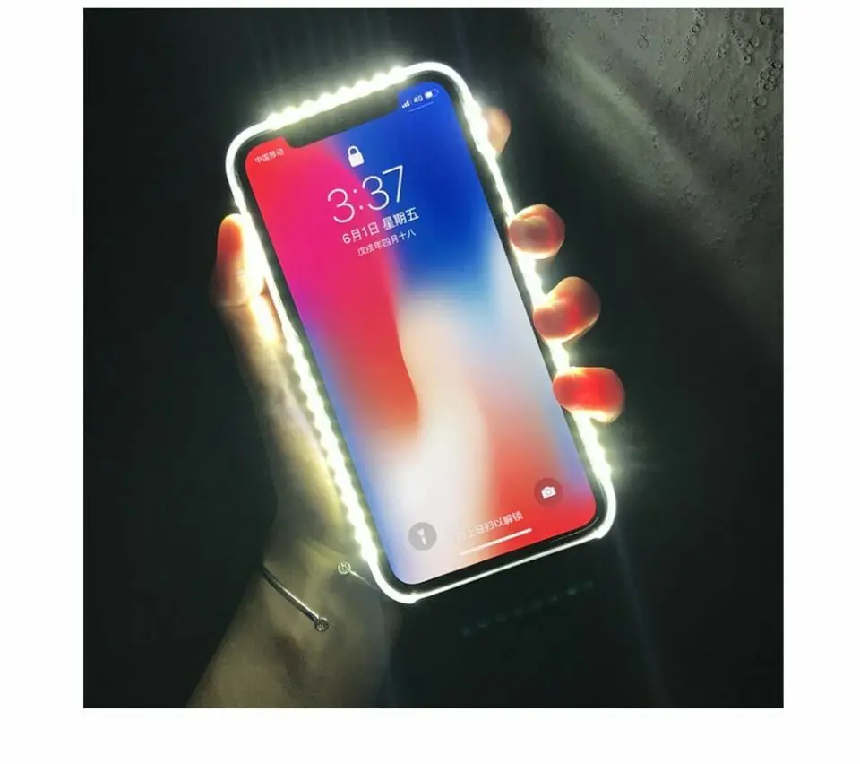 Светящийся чехол для телефона iPhone x с фотографией яркий легкий артефакт 7 plus
