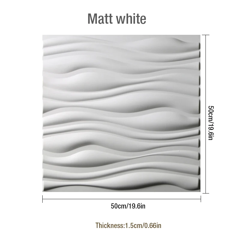 Matte white 4 шт = 1М2 50x50 см 3D настенная панель Алмазная Акула волна резьба по дереву Наклейка на стену 3D фоновая Настенная Наклейка для дома декоративная доска - Цвет: Matte white