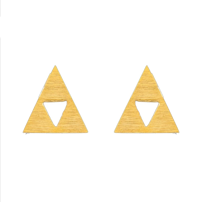 10 пар золотого цвета Legend of Zelda Triforce серьги-гвоздики для женщин и мужчин треугольные серьги Модные Aros нержавеющая сталь серьги
