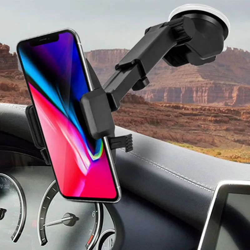 

2019 New Universal Car Phone Holder Dashboard Windshield Suction Cell Phone Mount Hands Free Cradle
