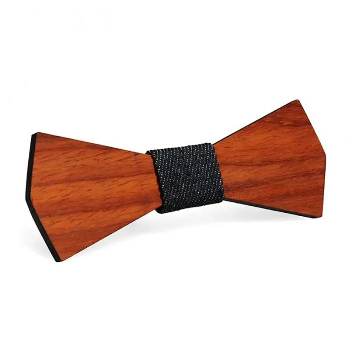 Men Handmade Wooden Bow Tie with Adjustable Strap for Anniversary Birthday Wedding TT@88