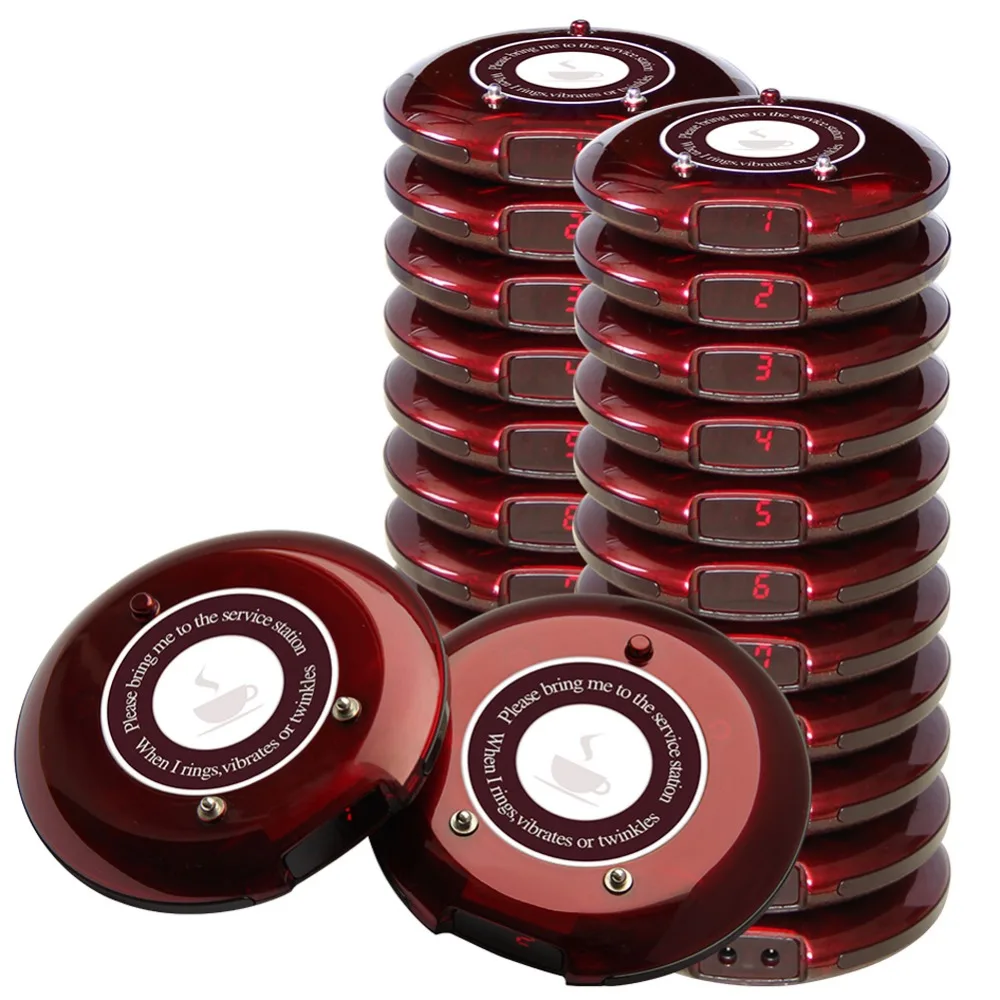 Пейджинговая система SINGCALL Coaster беспроводная пейджинговая Queuing 1 шт. передатчик и 20