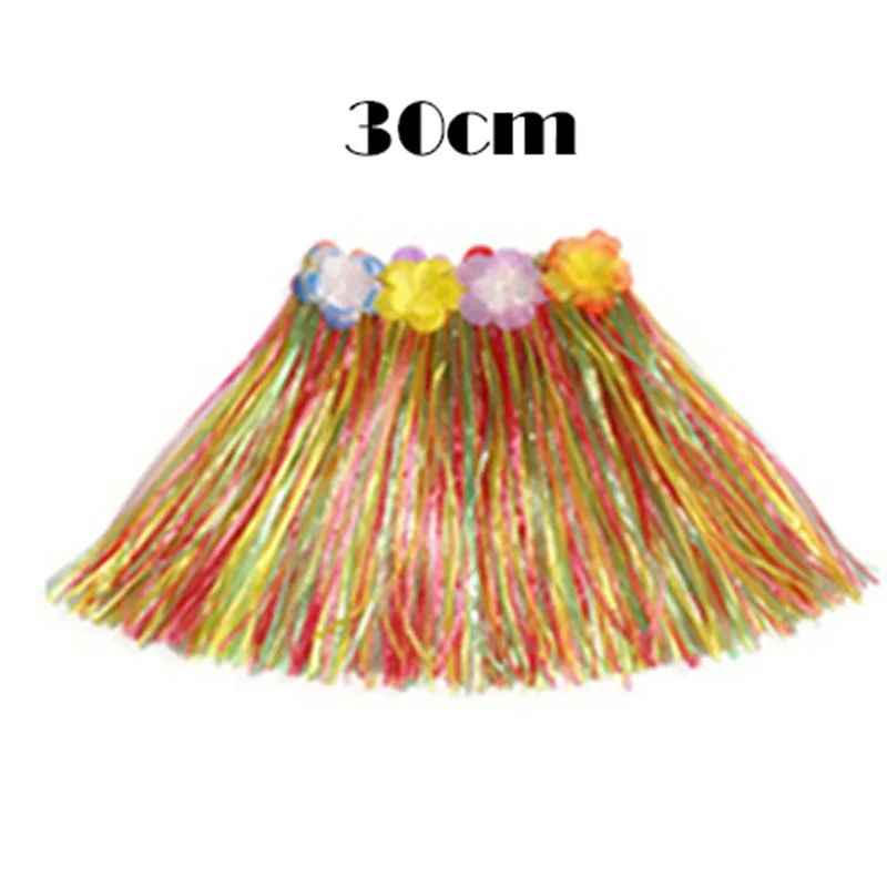30cm rainbow 30/40/60 см Пластик волокон для девушки и женщины, Женская Гавайская Юбка для танца \"хула\" хула травяной костюм с юбкой с цветочным рисунком танец хула платье Вечерние Гаваи пляж - Цвет: 30cm rainbow