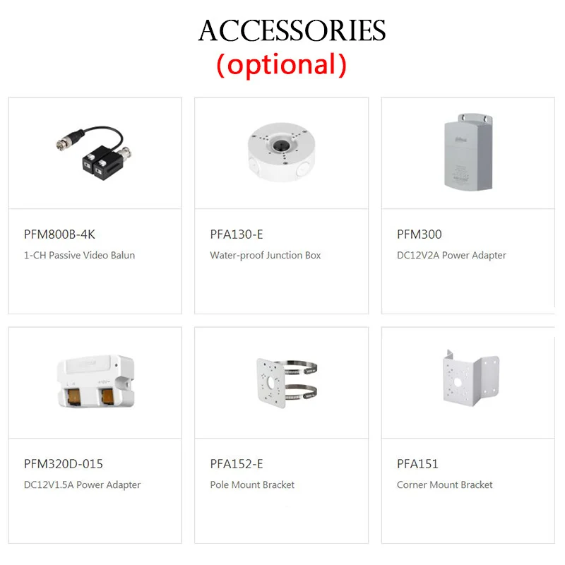 Dahua HAC-HFW2402T-I8-A-S2 4MP Starlight+ HDCVI IR Bullet Camera CCTV Audio in interface built-in mic |