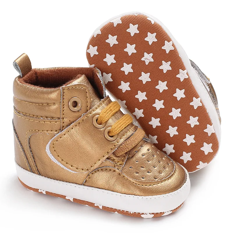 E&Bainel New 3colors PU Baby First Walker Shoes Newborn Baby Boy Girl Soft Sole Crib Shoes Warm Boots Anti-slip Sneaker