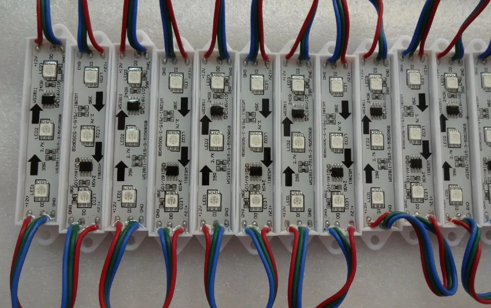 Акция! 20 шт/шнур DC12V WS2811 СВЕТОДИОДНЫЙ полноцветный пиксельный модуль IP68 0 72 Вт |