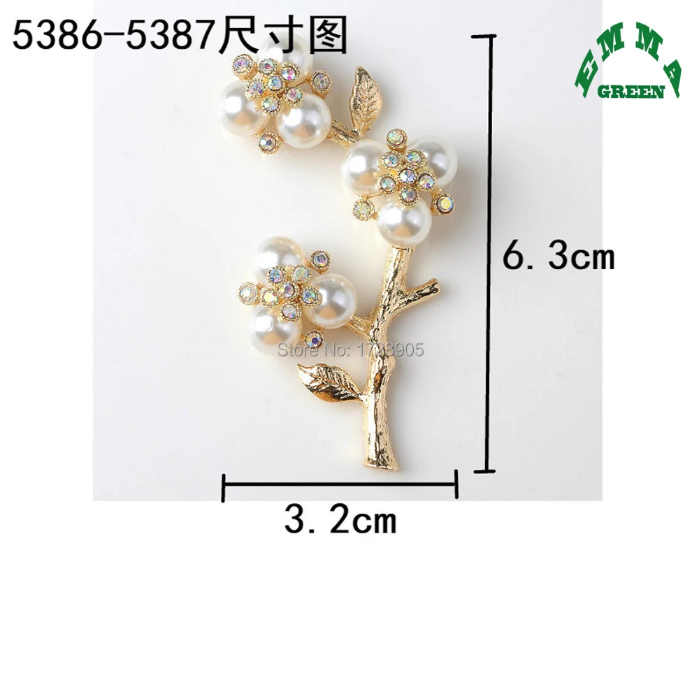 Buttons Flower Large Plum Blossom Vintage Handmade Rhinestone Bling Flat back Crystal Pearl Decorative Center 63 * 32 mm 5 pcs