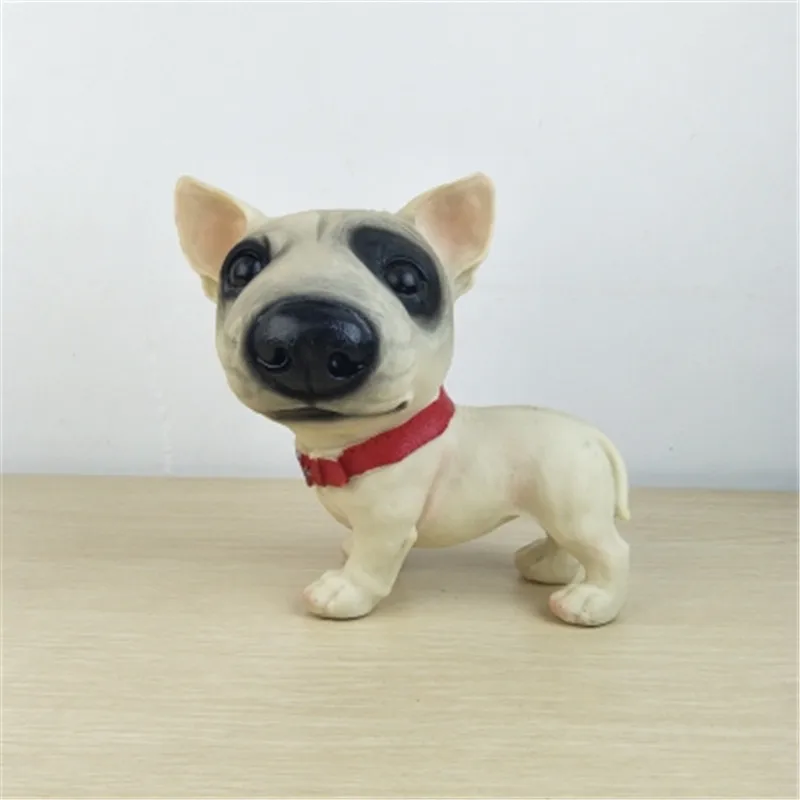 Bull Terrier Милый щенок статуя моделирование животных собака мопс/Бигль/Шиба ину/немецкая овчарка творческий домашний декор смола фигурка игрушка - Цвет: Bull Terrier