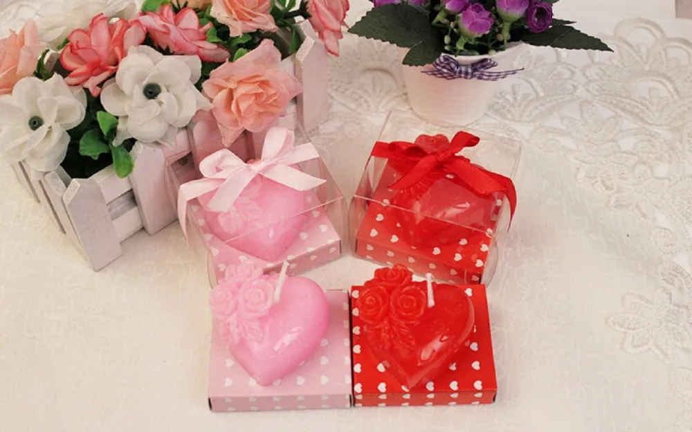 10 шт. розовые/красные свечи в форме сердца|gift favor|gift giftsgift with box |