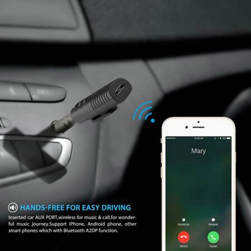 Автомобильный Bluetooth-приемник Dehyaton с разъемом AUX 3 5 мм функцией громкой связи