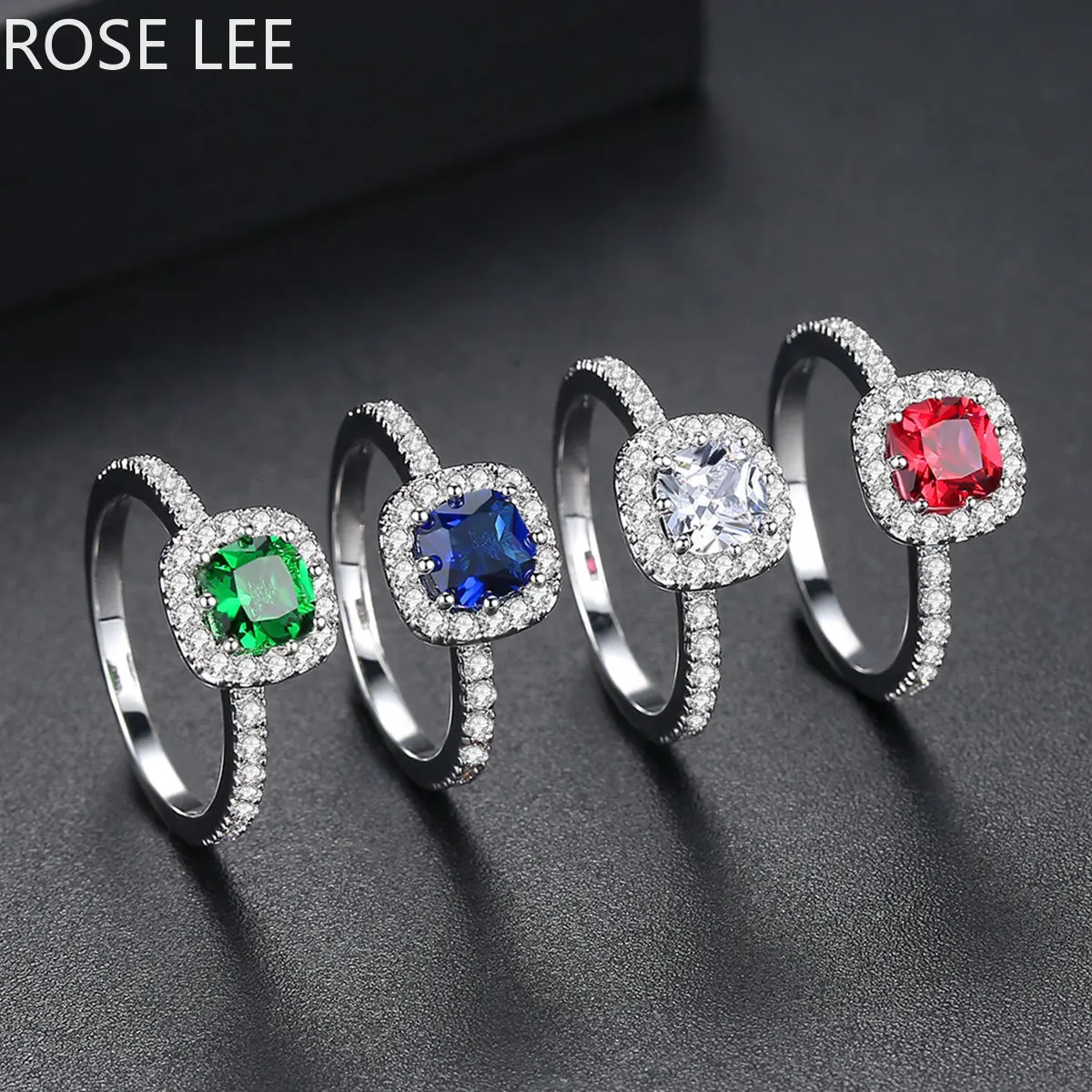 Женские Классические обручальные кольца Rose Lee с кубическим цирконием и крошечный