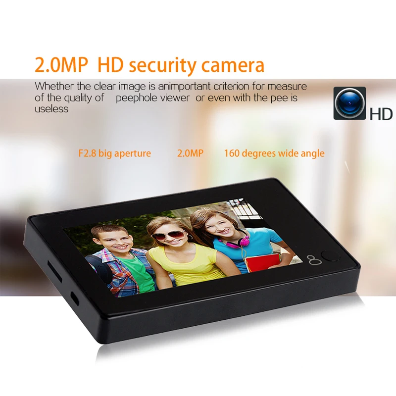 Цифровая дверная камера HD 4 3 дюйма 145 градусов ЖК дисплей глазок ИК для наблюдения