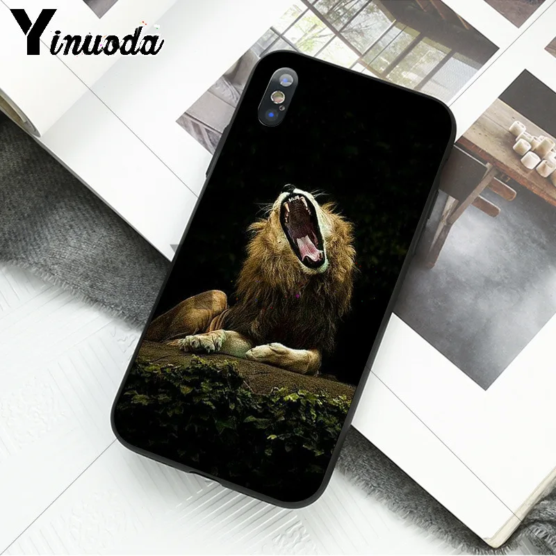 Yinuoda животное Король тигр и Лев шаблон мягкий чехол для телефона из ТПУ для iPhone X XSMAX 6 6S 7 7plus 8 8Plus 5 5S XR 11 11pro 11promax