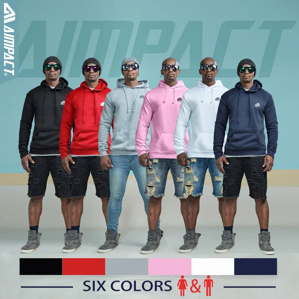 AIMPACT флисовая толстовка унисекс из хлопка новая модная повседневная с капюшоном