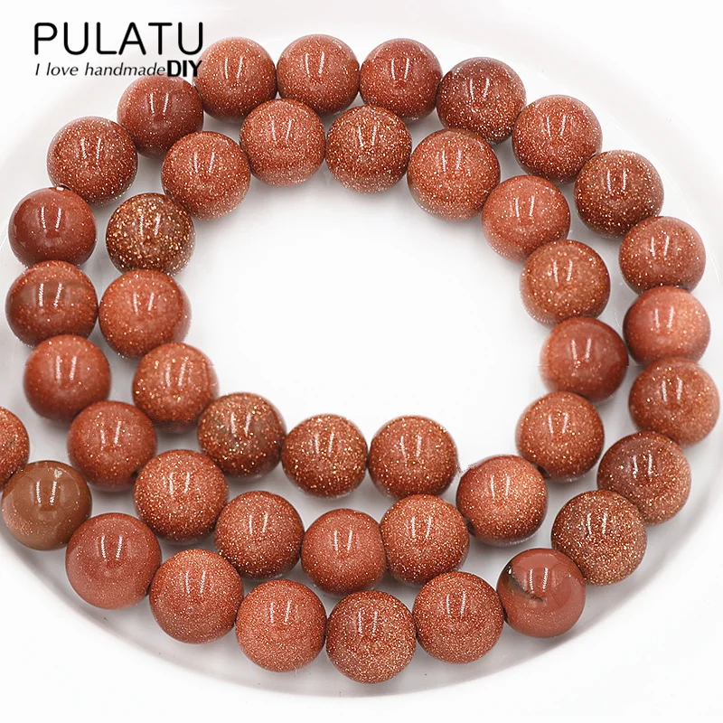 30 шт./лот 10 мм Золотой/Синий Песчаник натуральный камень ожерелье бусы DIY модные