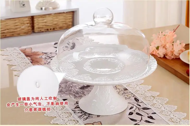 

Ceramic cake plate of fruit tray west pastries frame cover glass dust cover afternoon tea sweet