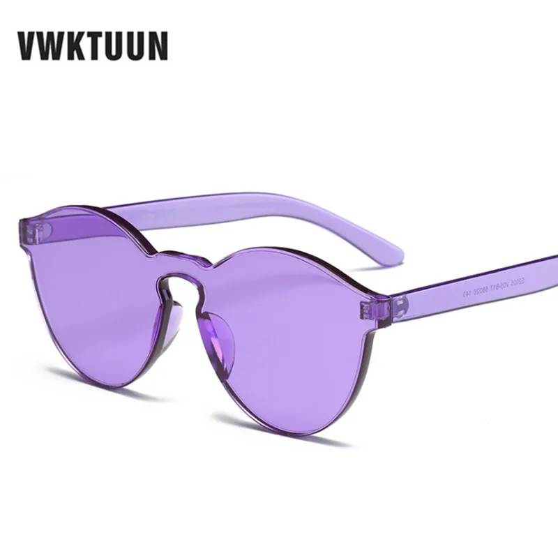 

VWKTUUN Fashion Women Sunglasses Cat Eye Shades Luxury Brand Designer Sun glasses For Men Integrated Eyewear Candy Color Oculos