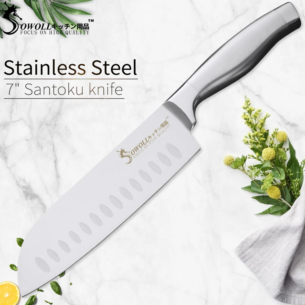 SOWOLL очень острый кухонный нож шеф повара для нарезки хлеба Santoku очистки овощей