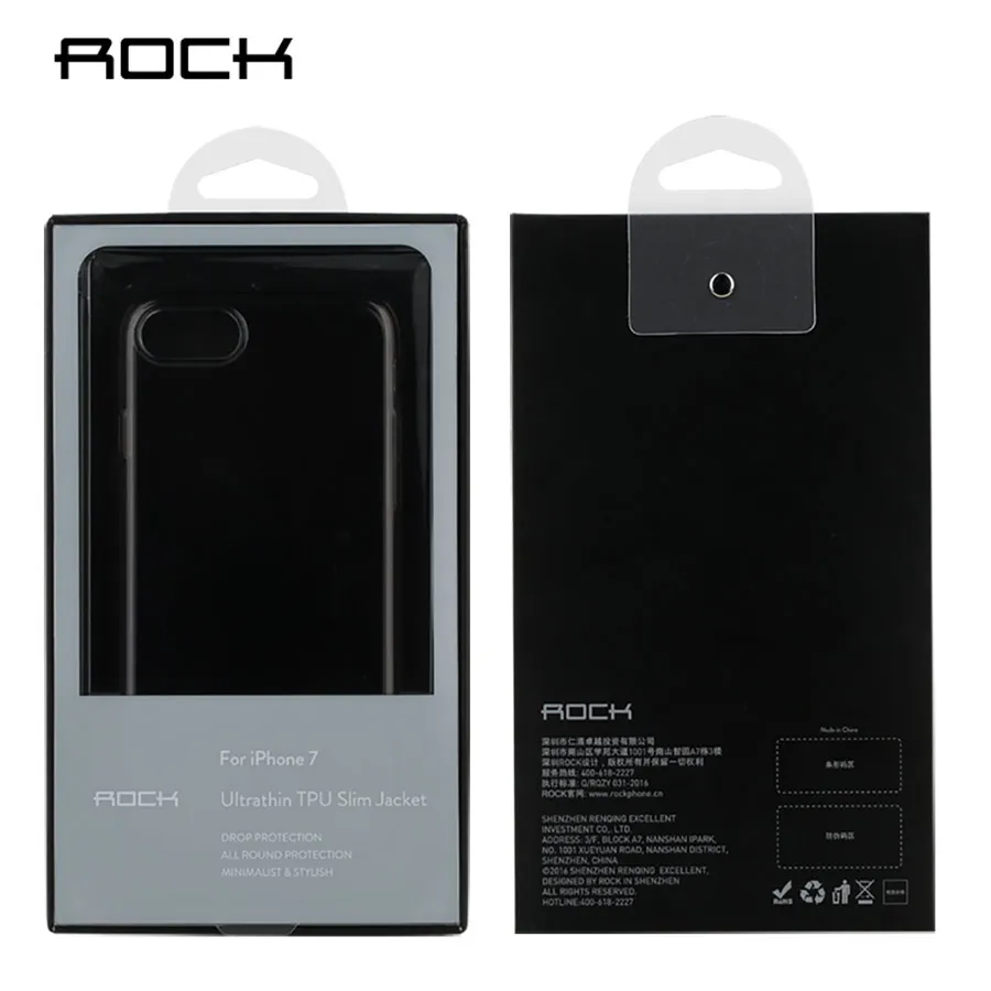 Чехол для iPhone 7 8 мягкий силиконовый чехол ROCK из ТПУ plus Прозрачная черная и Золотая