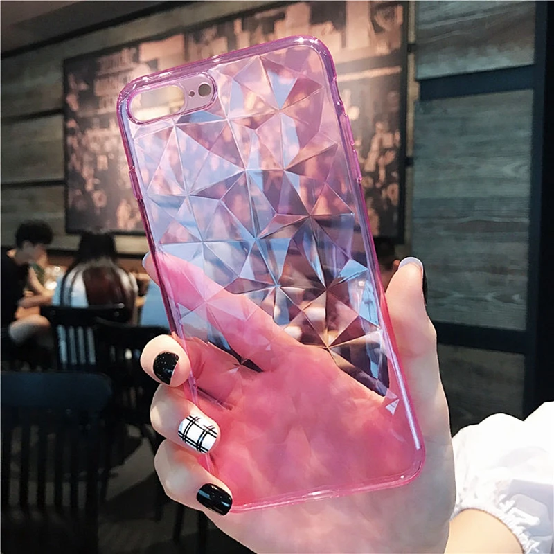 Мягкий Прозрачный 3D чехол с бриллиантами для iphone XS MAX XR X 10 5 SE S 6 7 6s 8 Plus Силиконовый