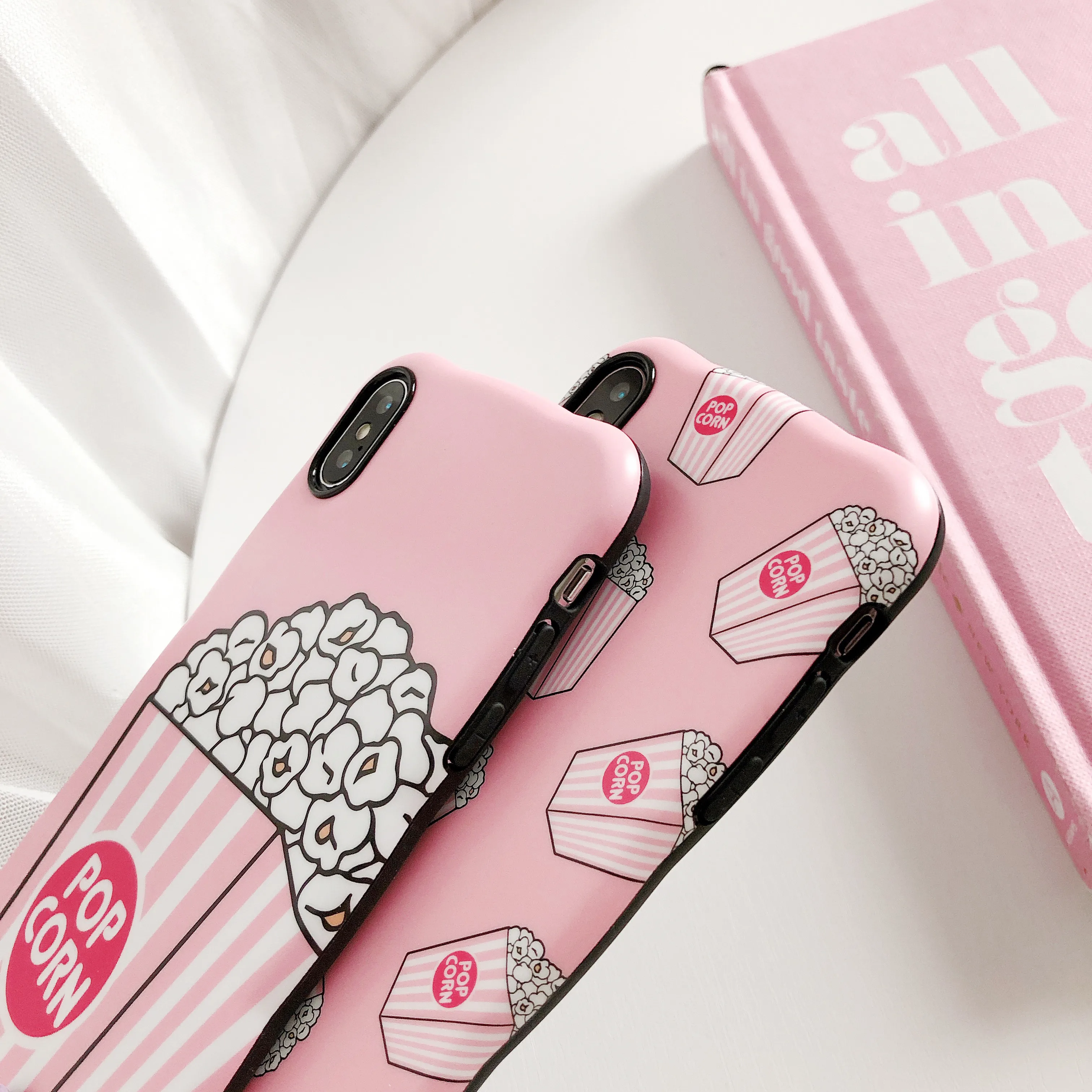 PEIPENG Cute Pink Popcorn Phone Case For iphone 6 6S 7 8 Plus X XR XS MAX Ultra-thin Silicone Soft imd Back Cover Coque | Мобильные