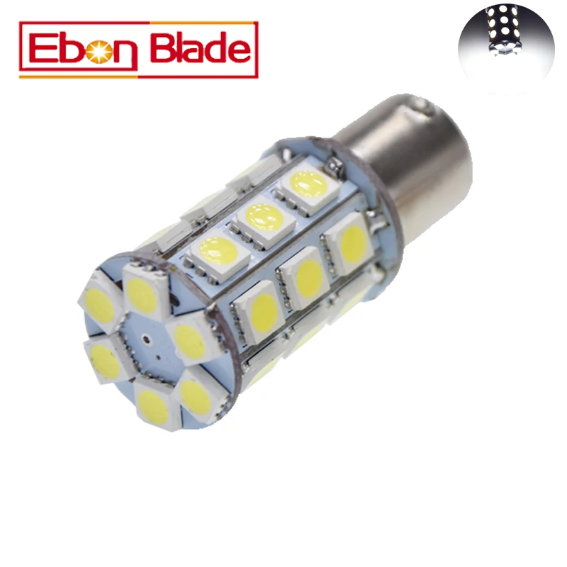1 шт./лот 1156 BA15S S25 светодиодные лампы 27 SMD 5050 P21W стоп сигнал белый 6000K 6V DC AC