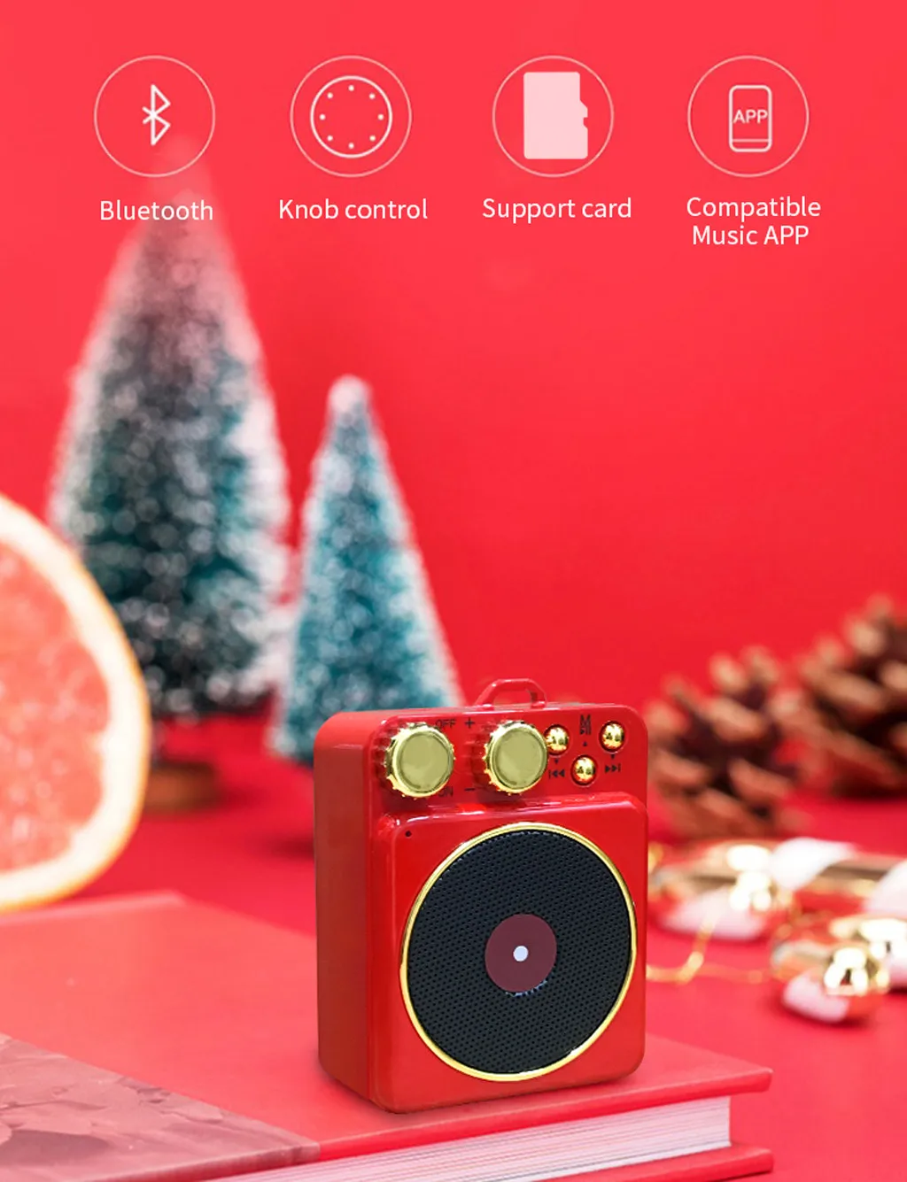 Ретро портативный мини Bluetooth беспроводные колонки Поддержка TF карты FM радио