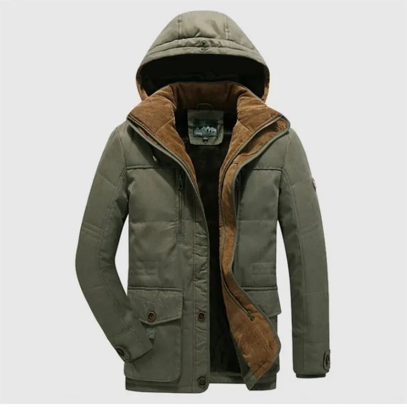 ROHOPO L to 6XL зимние парки из 100% хлопка Мужское пальто шерстяное с воротником и