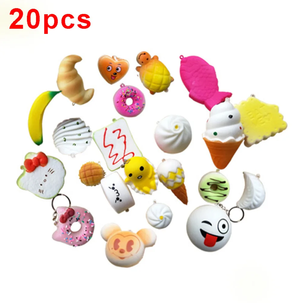 Hot Selling 20 pcs/lot Mobile Phone Straps Squishy Cute Soft Panda/Bread/Donut Keychain for Decor break Cake Toys | Игрушки и хобби