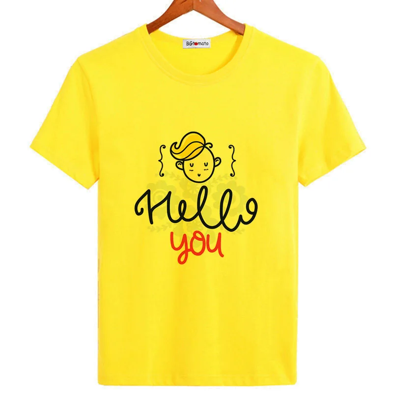 Футболка BGtomato Say hello to you с известным дизайном для мужчин новинка лидер продаж
