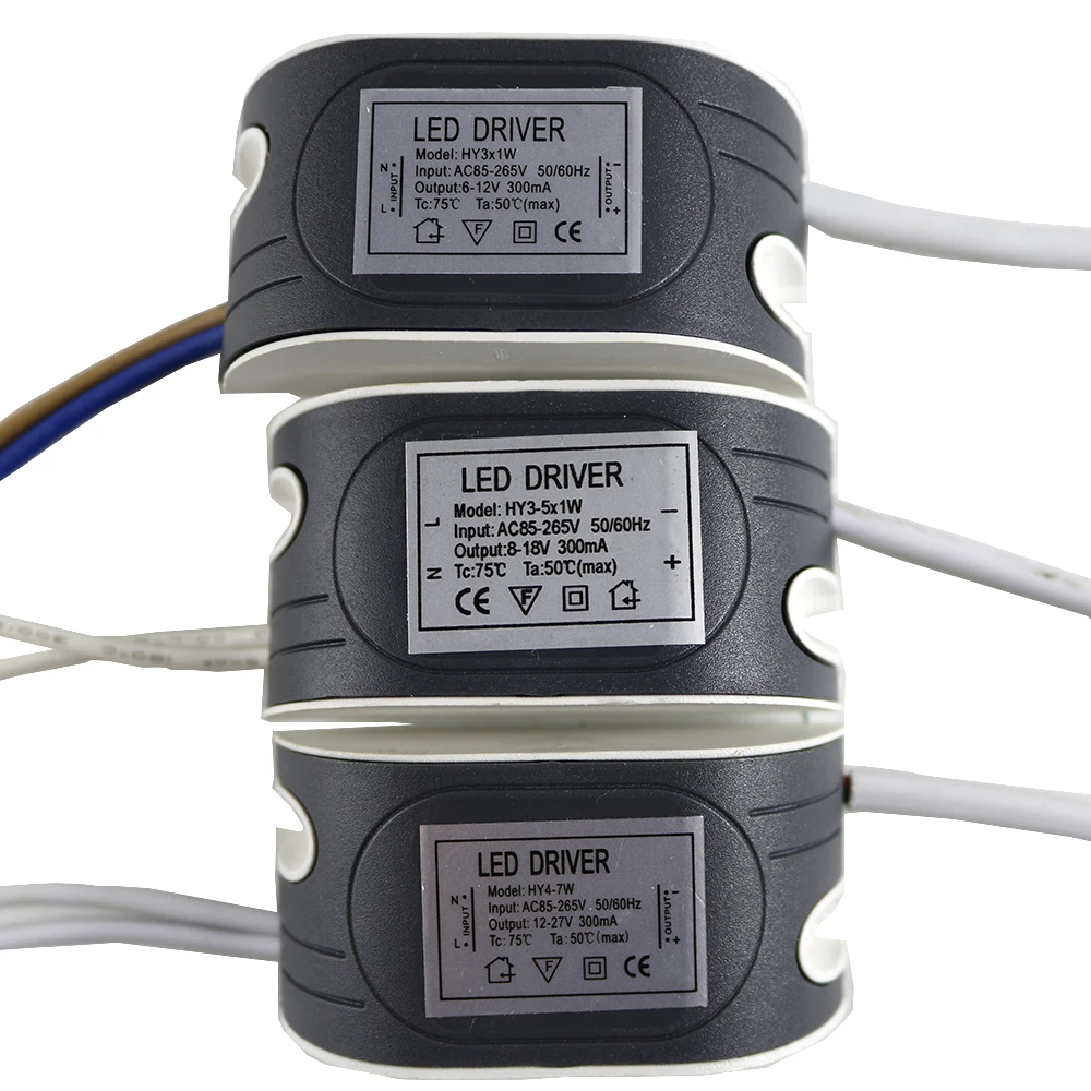 (1 50)x1W Светодиодный внешний драйвер 300 мА вход AC85 265V Трансформатор постоянного