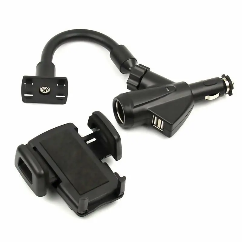 Двойной USB 2 порта автомобильное зарядное устройство Универсальный держатель для