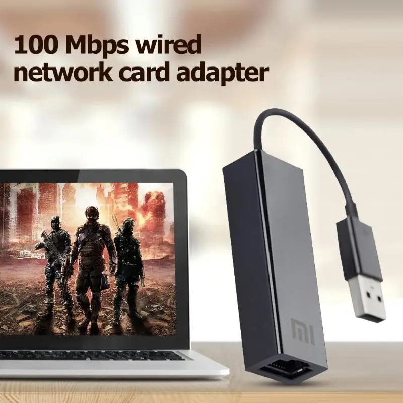 Xiaomi USB 2,0 RJ45 Ethernet адаптер Сетевая карта 10 Мбит/с и 100 Мбит/с сети автоматически для Xiaomi tv Box 3 реквизит