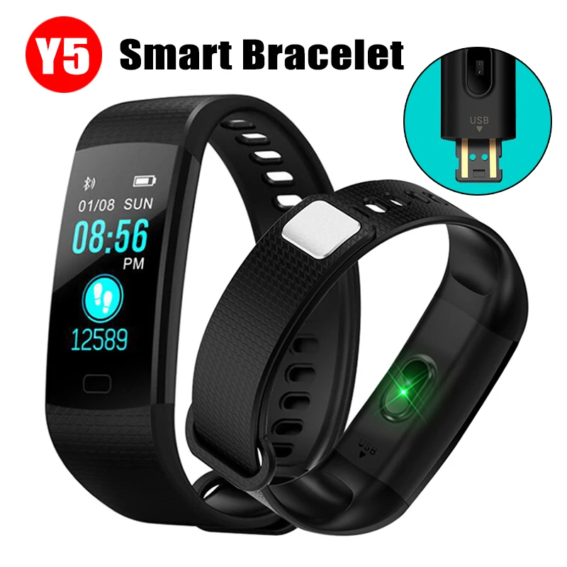 

Y5 Smartband Smart Bracelet Band Heart Rate Tracker Waterproof Smart Wristband Smart Watch Men Y5 Smart Fitness Tracker