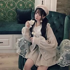 Новинка 2018, зимнее женское Шерстяное Пальто KEQI Bobon21 с короткой талией для студентов, абрикосовая верхняя одежда C1670