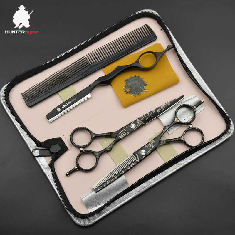 Скидка 40% на HUNTERrapoo 5,5 дюймов HT9140 Парикмахерские ножницы комплект для стрижки волос ножницы и филировочные ножницы для парикмахерской триммер клипер