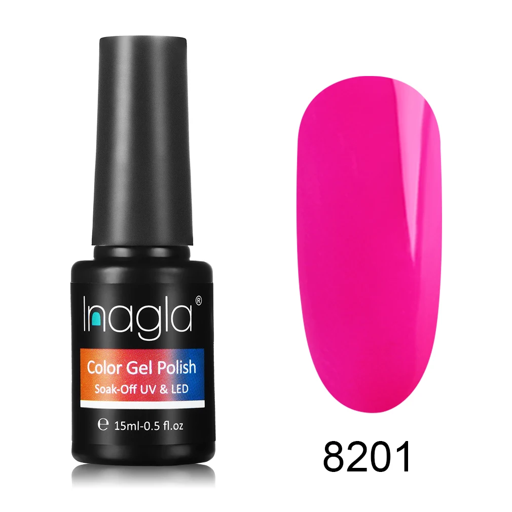 Inagla Nai Art UV LED 15 мл флуоресцентный & Macaron Гель лак отмачиваемый маникюрный верхнее