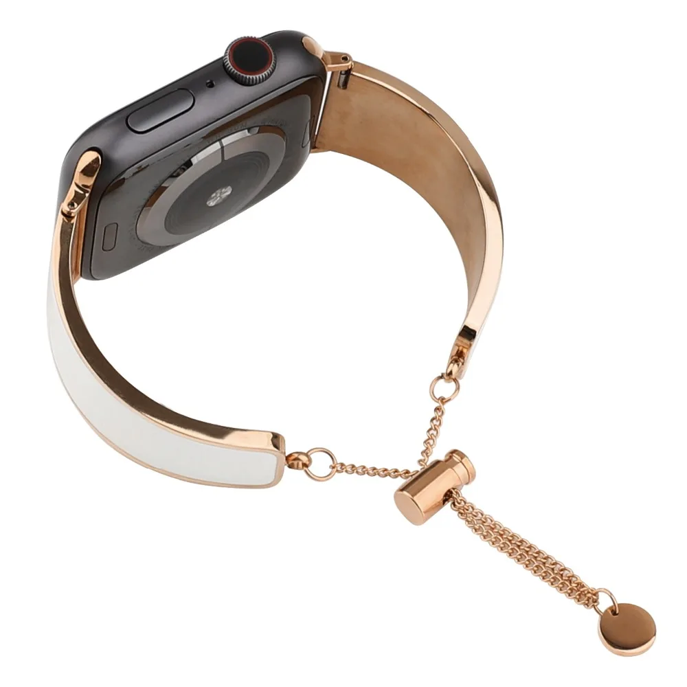 Модный браслет из нержавеющей стали ремешок для Apple Watch группы серии 4 3 2 1 сменный
