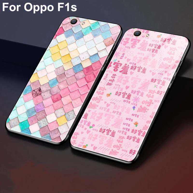 Чехлы с закаленным стеклом для Oppo F1s Чехол класса люкс персонажами из