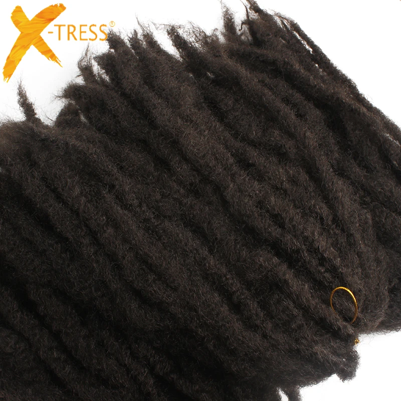 X-TRESS, синтетические косички Marley, вязанные крючком, натуральные, черные, 1B#, красный, розовый цвет, 18 дюймов, мягкие, афро, кудрявые, косички для наращивания волос