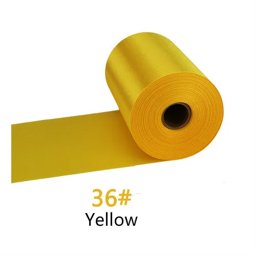 36-Yellow 25 метров/рулон 8 см/10 см/15 см в ширину шампанского атласная лента полиэстер лента для свадебного стула/автомобиля/вечерние украшения Ручное шитье DIY - Цвет: 36-Yellow