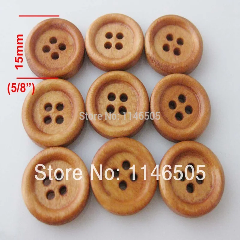 Пуговицы из натурального дерева 50 шт./лот 15 мм|Пуговицы| |