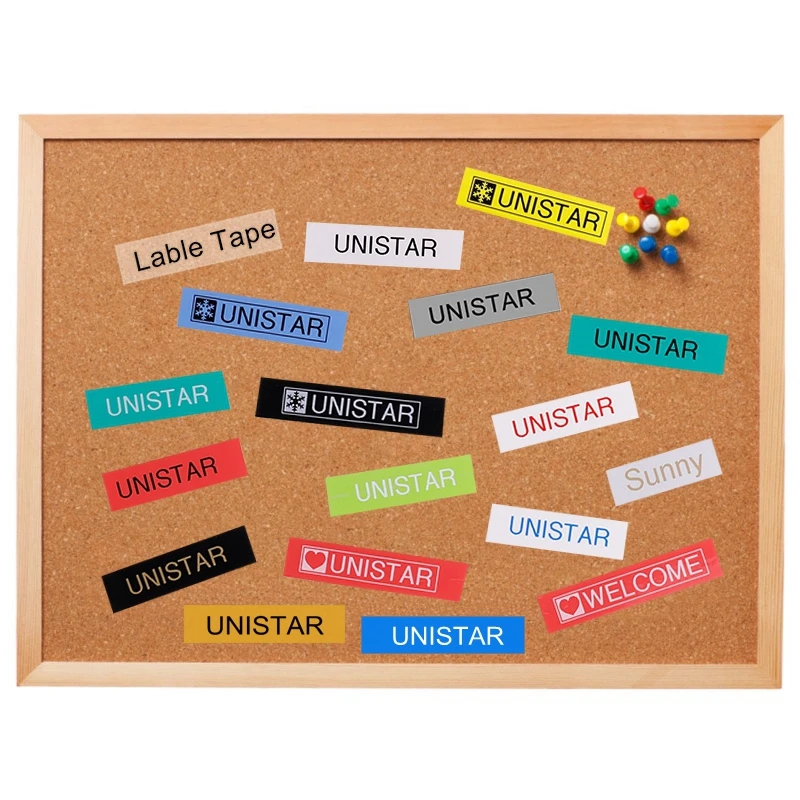 Unistar 4шт Совместимые для лент принтеров для этикеток Dymo ленты D1 45811 45812 45813 45814 Комплект комбо 19мм Ленты