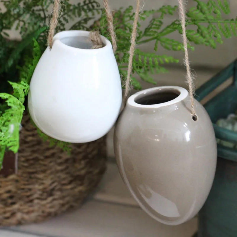 Подвесной горшок для суккулентов керамический зеленый дом дома и сада домашний