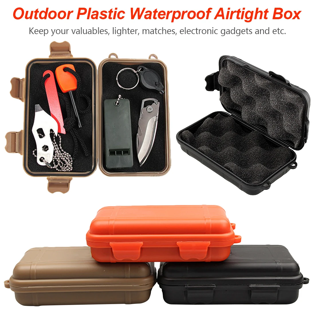 

Outdoor Plastic Waterproof Airtight Survival Case Container Storage Carry Box