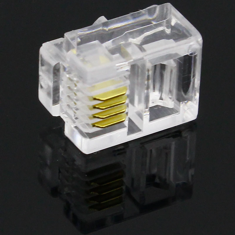 100 шт. 4P4C 4 контактный разъем для телефонной модульной розетки RJ10|jack plug connector|connector